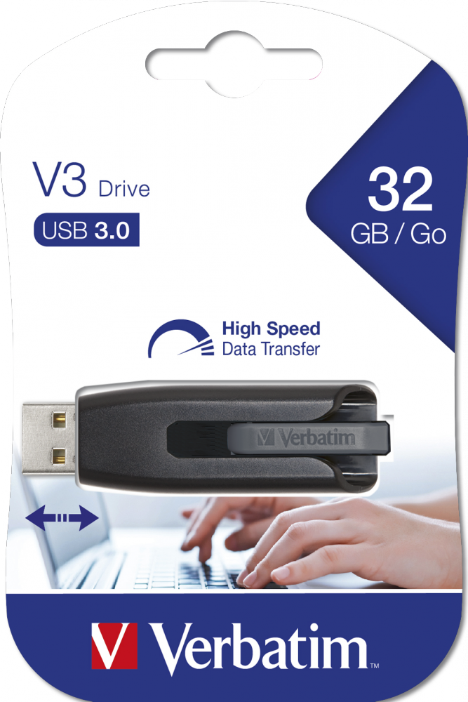FLASH USB 32GB Verbatim USB 3.0 Drive V3 Black